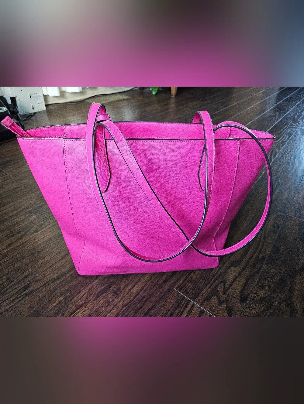 kate spade bright pink tote with hang tag